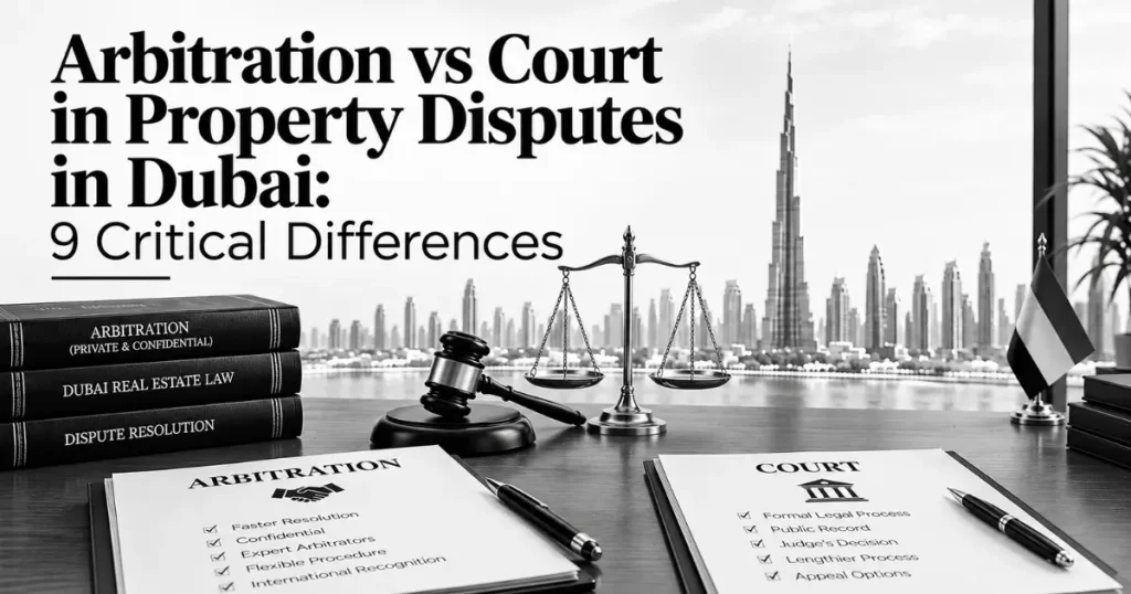 Arbitration vs Court in Property Disputes in Dubai: 9 Critical Differences